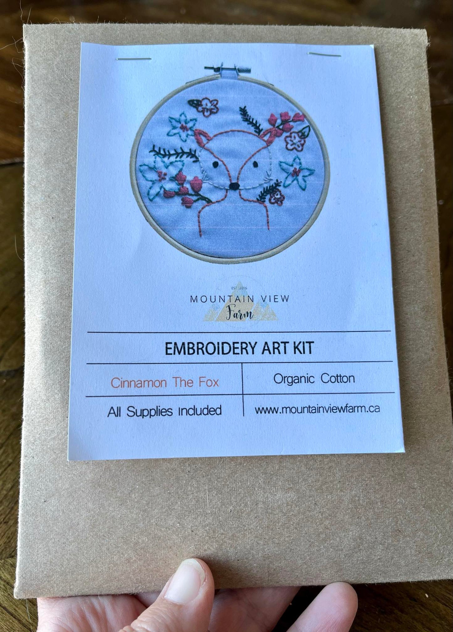 Fox Flower Beginner Embroidery Kit