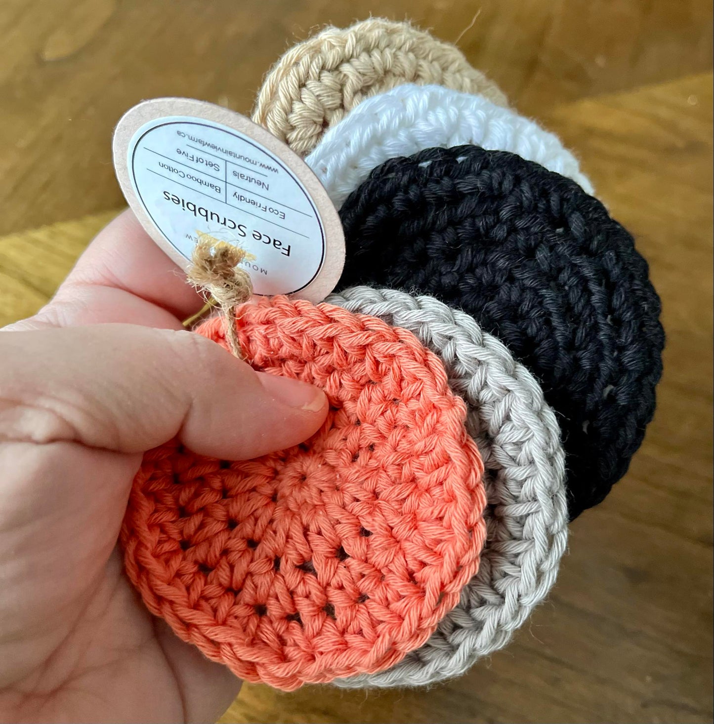 Handmade Reusable Bamboo Rounds, Face Scrubbies