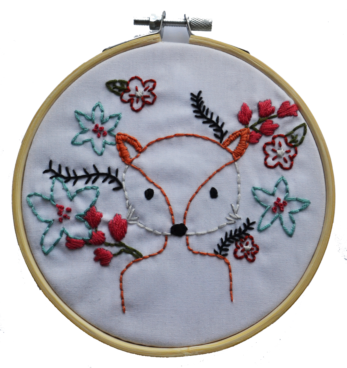 Fox Flower Beginner Embroidery Kit
