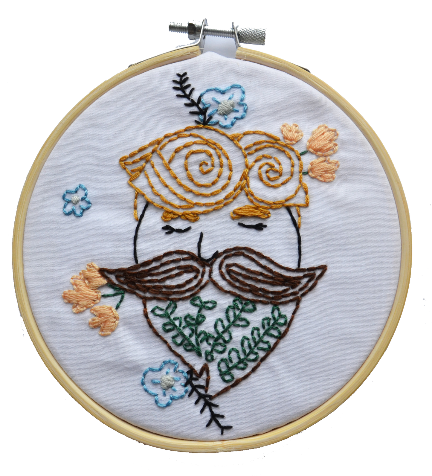Beard Man Flower Beginner Embroidery Kit