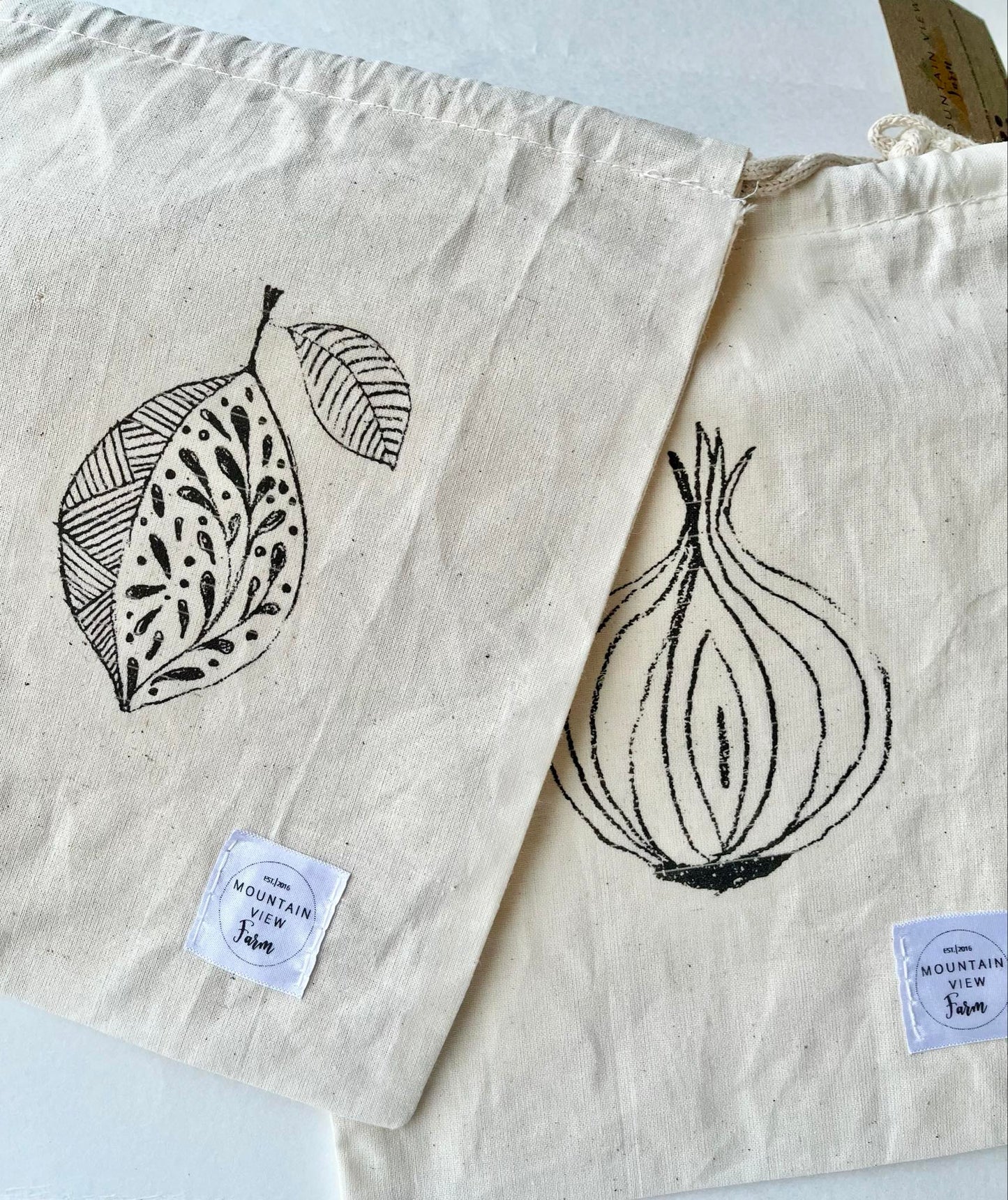 Reusable Organic Cotton Produce Bags - Set of 2