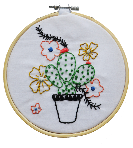Cactus Flower Beginner Embroidery Kit